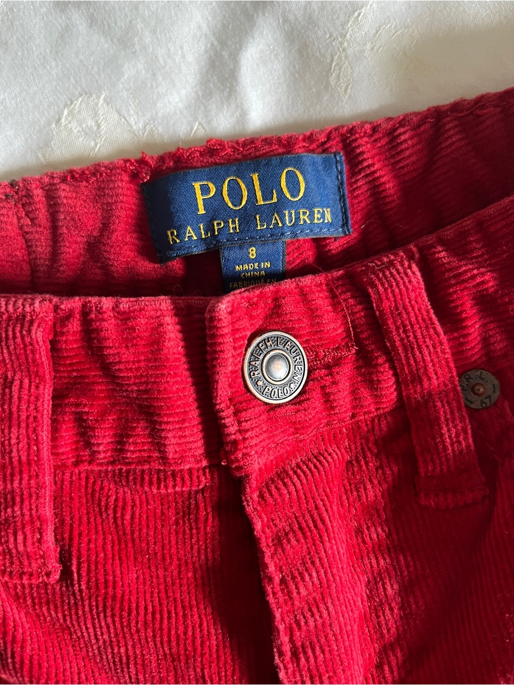 Polo by Ralph Lauren Red Corduroy Kids Pants size 8